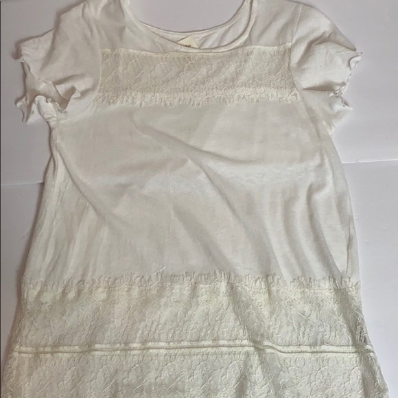 Anthropologie Deletta Creme T-shirt with Lace - Picture 8 of 10